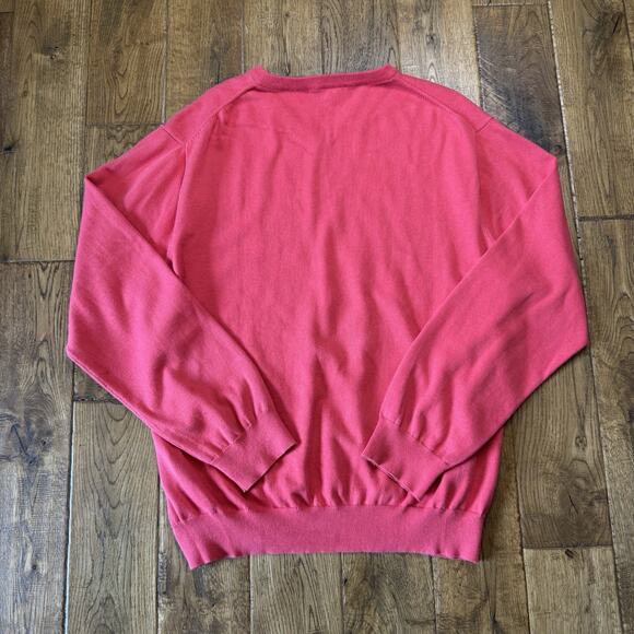 Southern Tide V-Neck Sweater Mens XL Coral Long Sleeve Pullover 100% Cotton - Picture 7 of 7